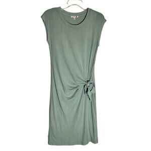 Sundry Cap Sleeve Side Tie Jersey Mini T-Shirt Dress Women's Size 0 Sage Green
